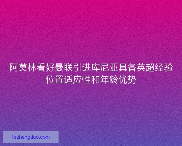 阿莫林看好曼联引进库尼亚具备英超经验位置适应性和年龄优势