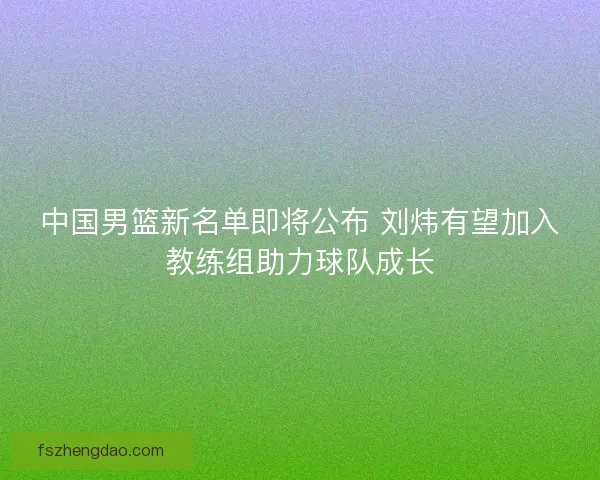 中国男篮新名单即将公布 刘炜有望加入教练组助力球队成长